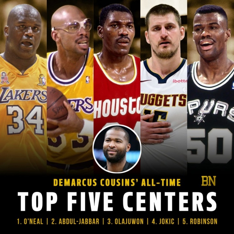 考神评TOP5中锋：奥尼尔第1 天钩第2 大梦约老师海军上将紧随其后