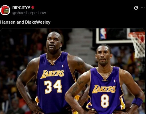 拓媒晒科比&奥尼尔合照调侃：今天的布雷克-韦斯利和杨瀚森