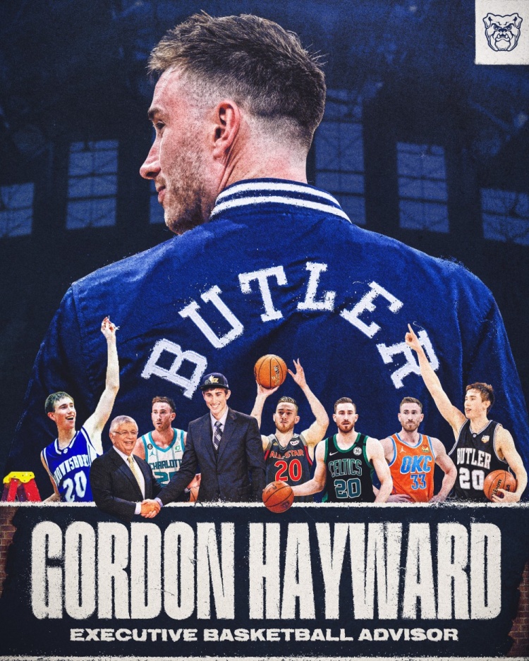 新篇章！已退役的海沃德回到母校巴特勒大学 将担任篮球执行顾问